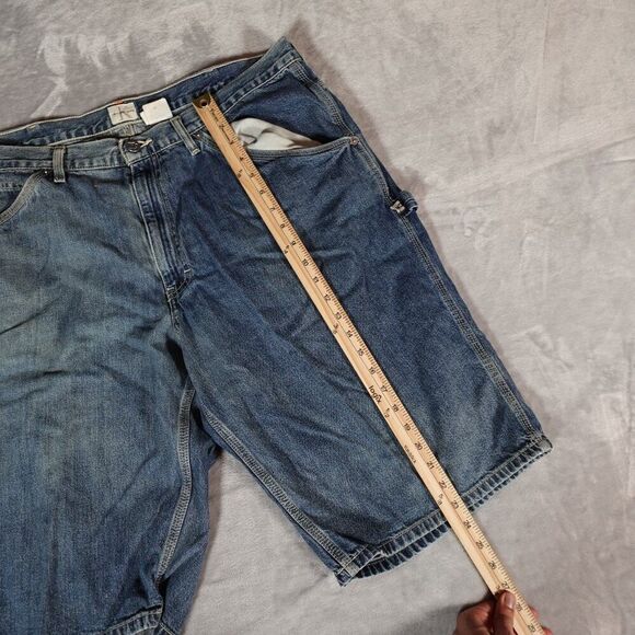 Vintage Calvin Klein Carpenter Denim Shorts Mens 38 12” Baggy Grunge Y2K - Picture 7 of 10